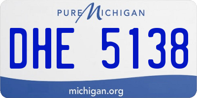 MI license plate DHE5138