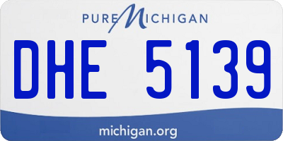 MI license plate DHE5139
