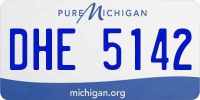 MI license plate DHE5142