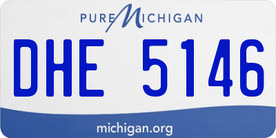 MI license plate DHE5146
