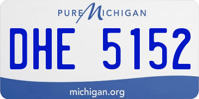 MI license plate DHE5152