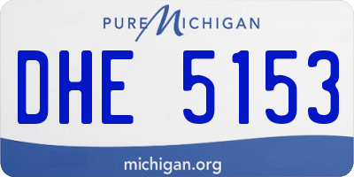 MI license plate DHE5153