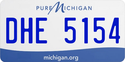 MI license plate DHE5154
