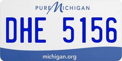 MI license plate DHE5156