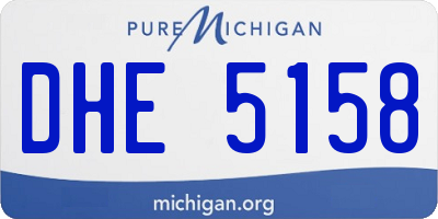 MI license plate DHE5158