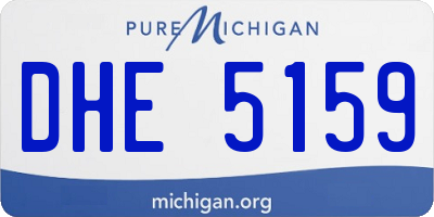 MI license plate DHE5159