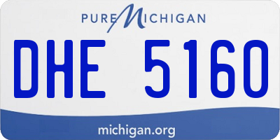 MI license plate DHE5160