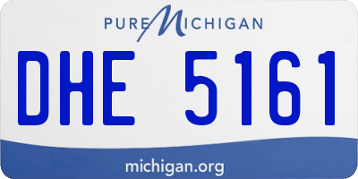 MI license plate DHE5161