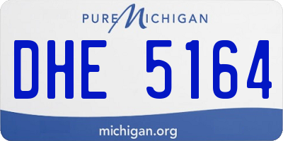 MI license plate DHE5164
