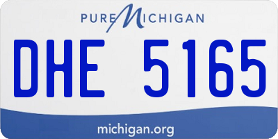 MI license plate DHE5165