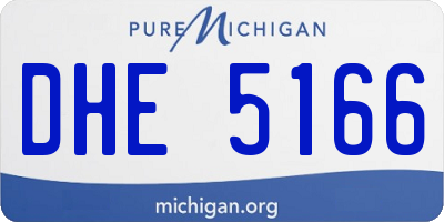 MI license plate DHE5166