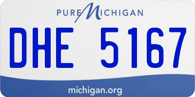 MI license plate DHE5167
