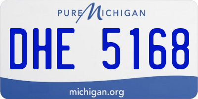 MI license plate DHE5168