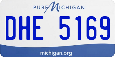 MI license plate DHE5169