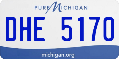 MI license plate DHE5170