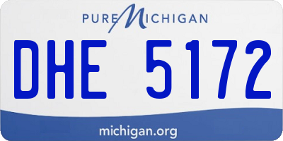 MI license plate DHE5172