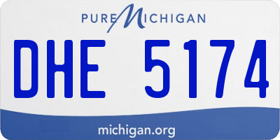 MI license plate DHE5174
