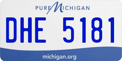 MI license plate DHE5181