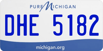 MI license plate DHE5182