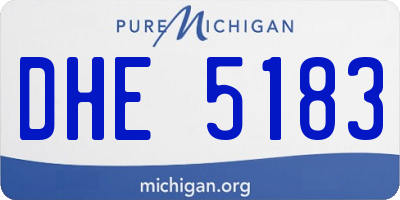 MI license plate DHE5183