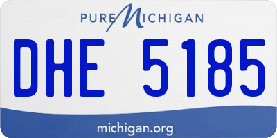 MI license plate DHE5185