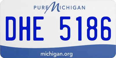 MI license plate DHE5186