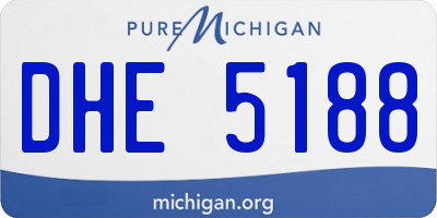 MI license plate DHE5188