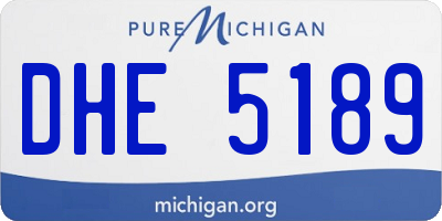 MI license plate DHE5189