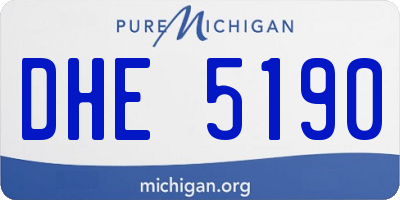 MI license plate DHE5190