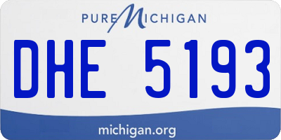 MI license plate DHE5193