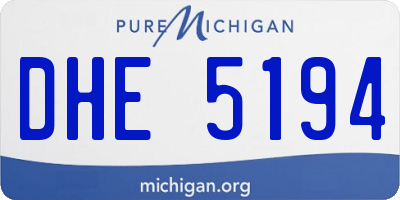 MI license plate DHE5194