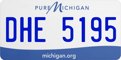 MI license plate DHE5195