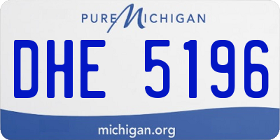 MI license plate DHE5196