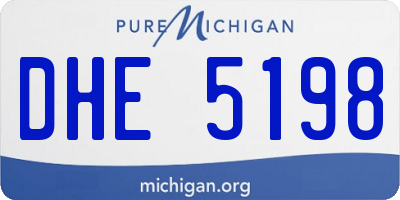 MI license plate DHE5198