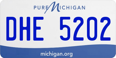 MI license plate DHE5202