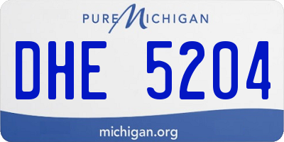 MI license plate DHE5204