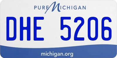 MI license plate DHE5206