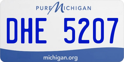 MI license plate DHE5207