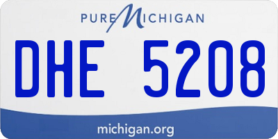 MI license plate DHE5208