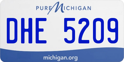 MI license plate DHE5209