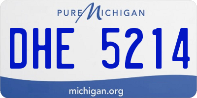 MI license plate DHE5214