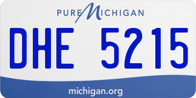 MI license plate DHE5215