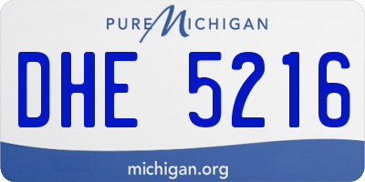 MI license plate DHE5216
