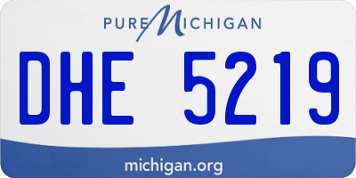 MI license plate DHE5219