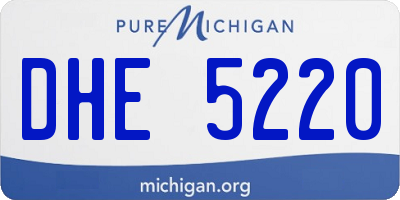 MI license plate DHE5220
