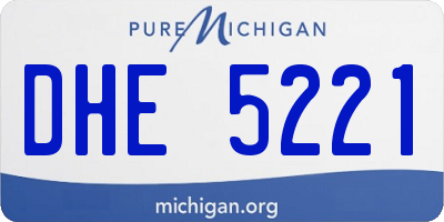 MI license plate DHE5221