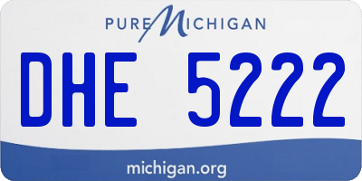 MI license plate DHE5222