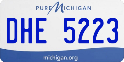 MI license plate DHE5223