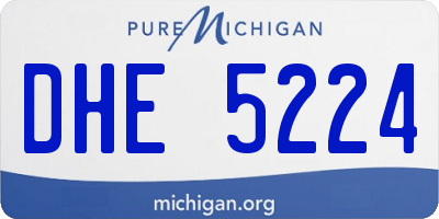 MI license plate DHE5224