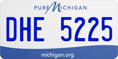 MI license plate DHE5225